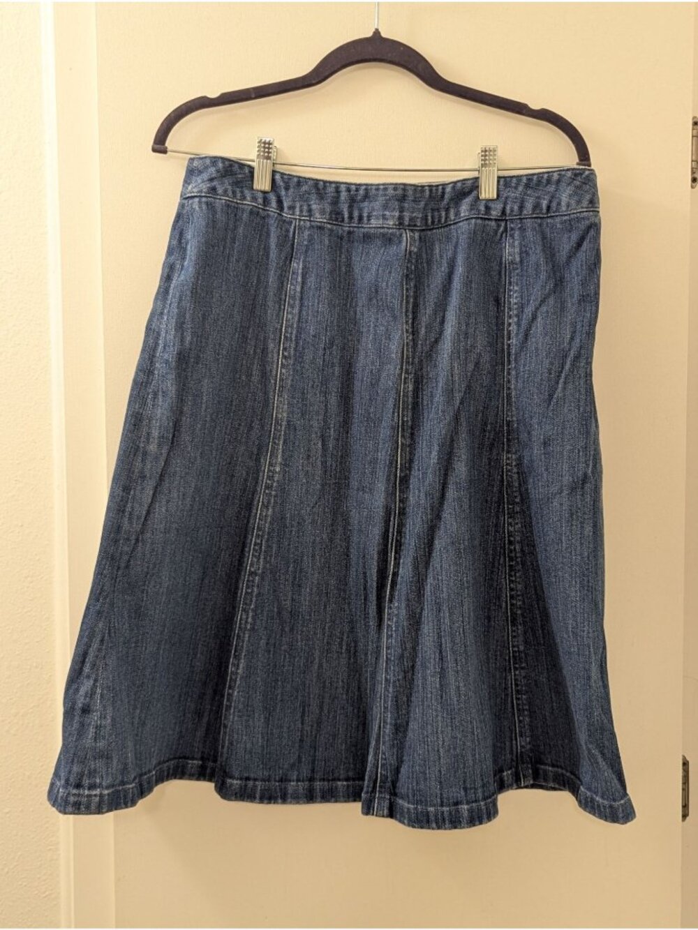 L.L. Bean Denim A-Line Skirt Classic Fit Womens Size 12